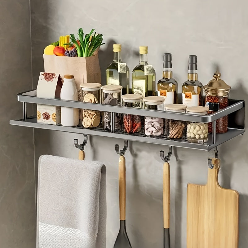 1pc Wall-Mounted Multi-Functional Spice Rack -Perfect Kitchen Organizer and Accessory for Maximizing Storage