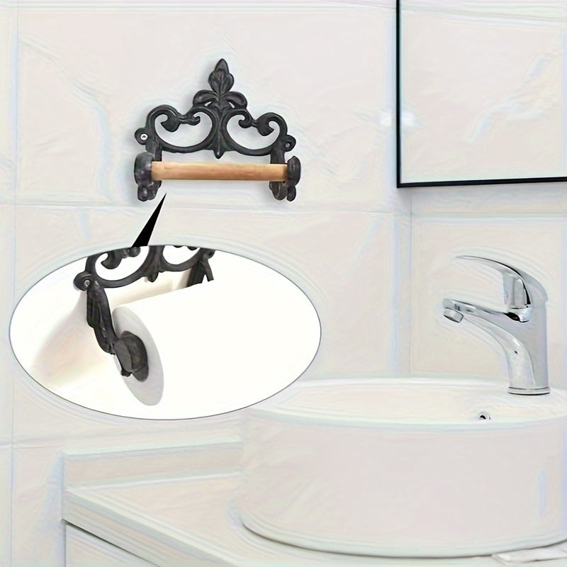 1pc Vintage Iron Bathroom Toilet Paper Towel Holder