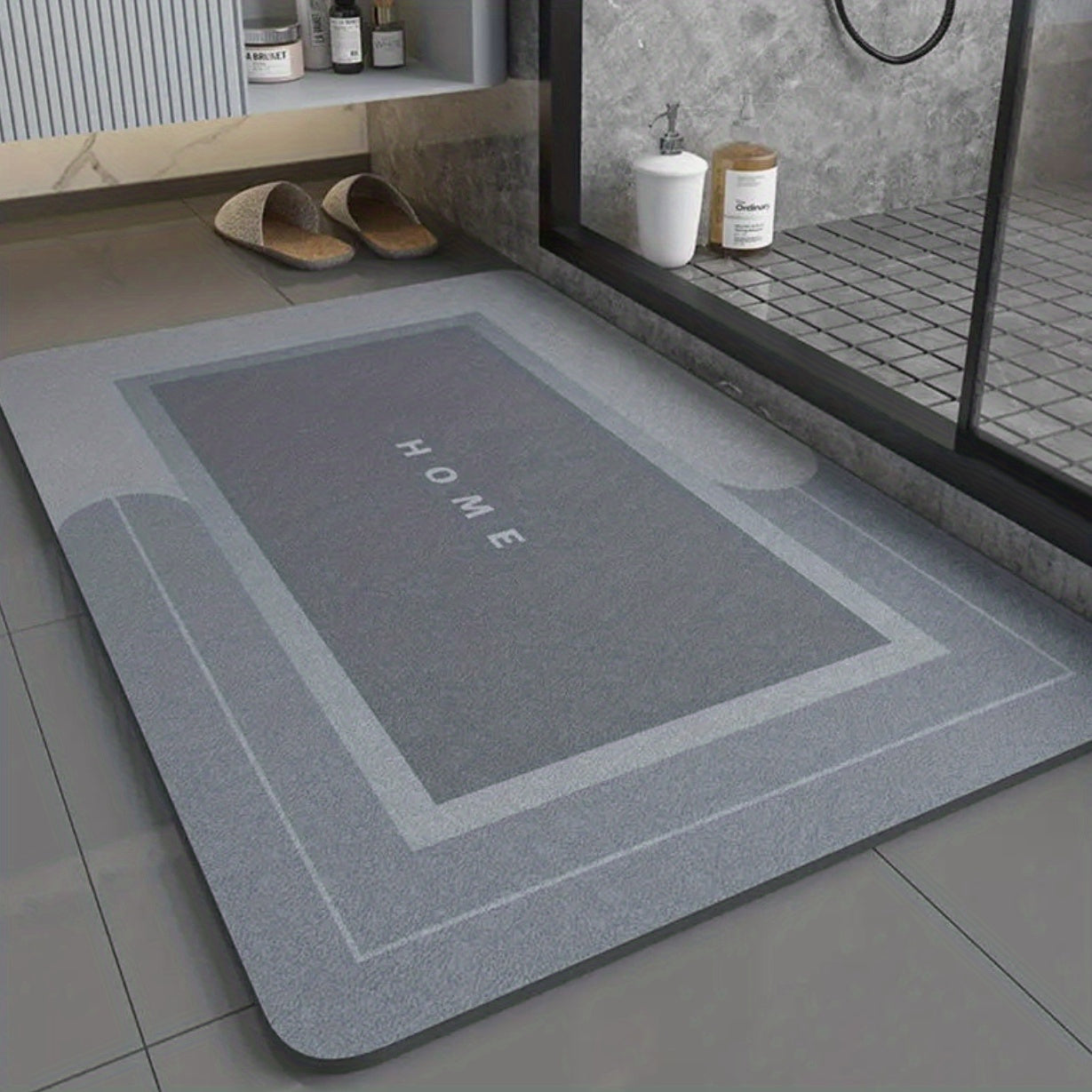 1pc Super Absorbent Soft Diatomite Bathroom Floor Mat - Non-Slip, Fast Drying