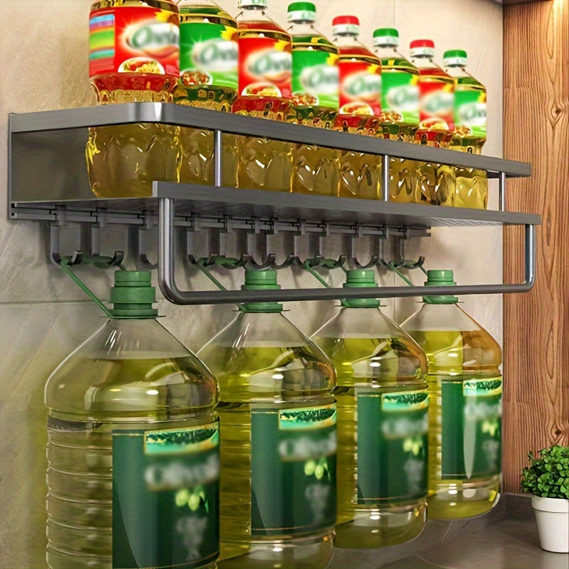 1pc Wall-Mounted Multi-Functional Spice Rack -Perfect Kitchen Organizer and Accessory for Maximizing Storage