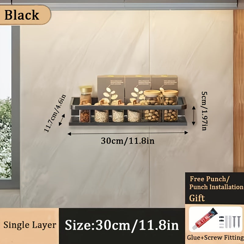 1pc Wall-Mounted Multi-Functional Spice Rack -Perfect Kitchen Organizer and Accessory for Maximizing Storage