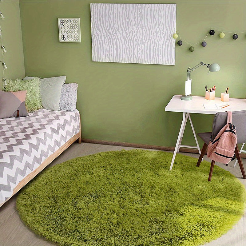 1pc, Soft and Fluffy Round Rug for Bedroom