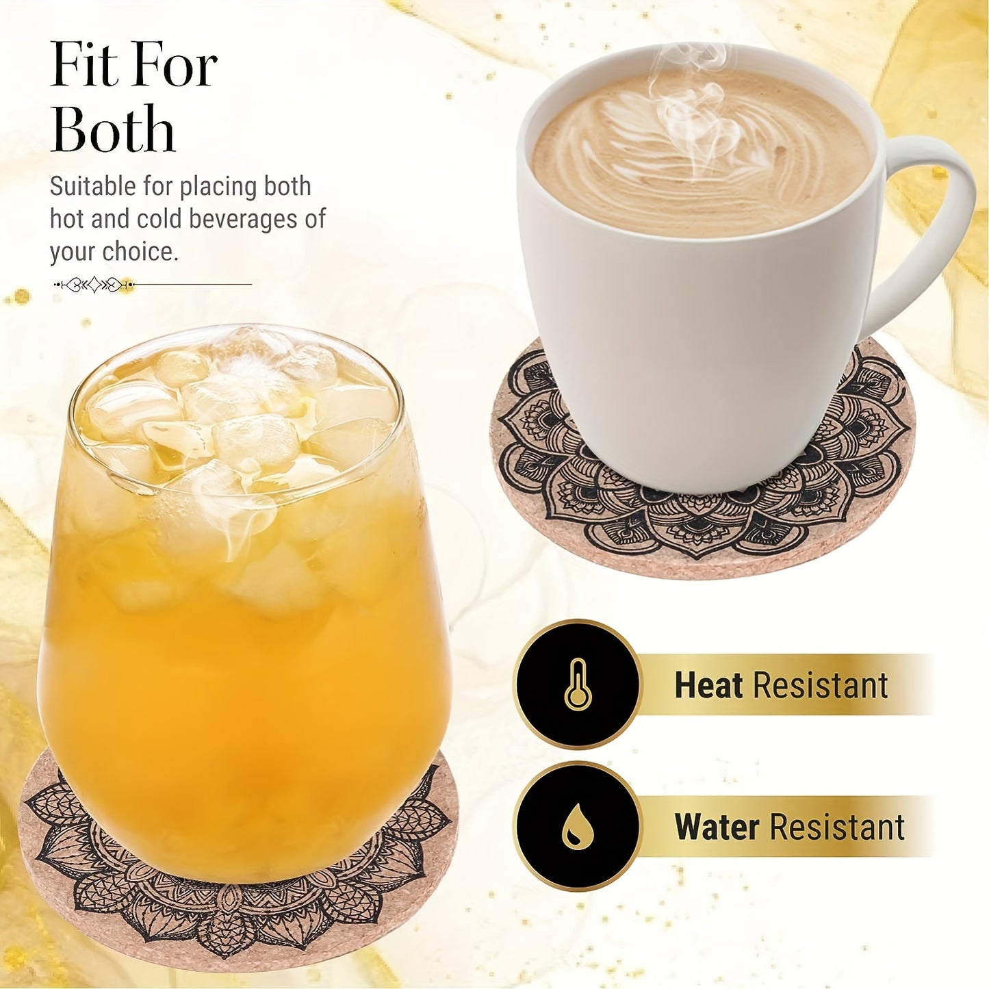 8PCS Premium Cork Coasters