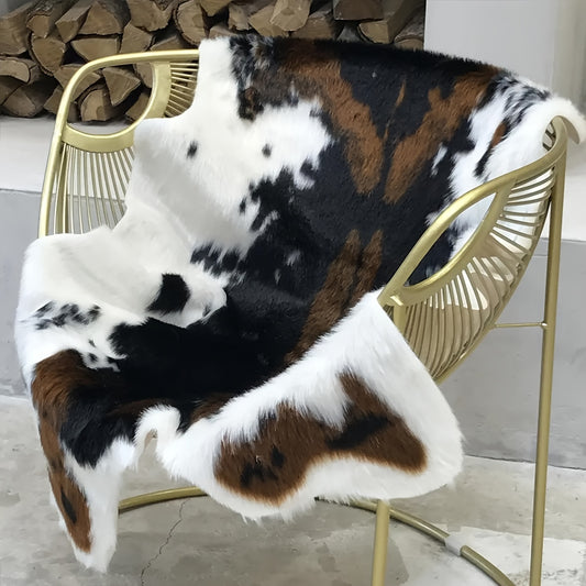 1pc Durable Faux Cowhide Premium Rug