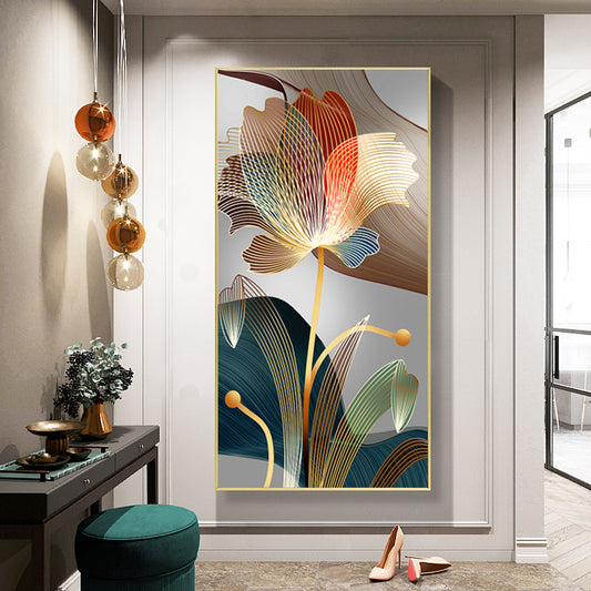 1pc Abstract Flowers Canvas Painting,  Modern Minimalist Print Flower Art