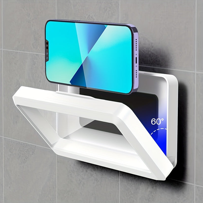 Waterproof and Anti-fog Mobile Phone Case for Bathroom Shower Phone Holder Waterproof 360 Rotation Can Be Touched Shower Phone Stand Case Mount for Bathroom Batheub Kitchen Wall Compatible with IPhone 14 13 12 11 Pro Max XS X