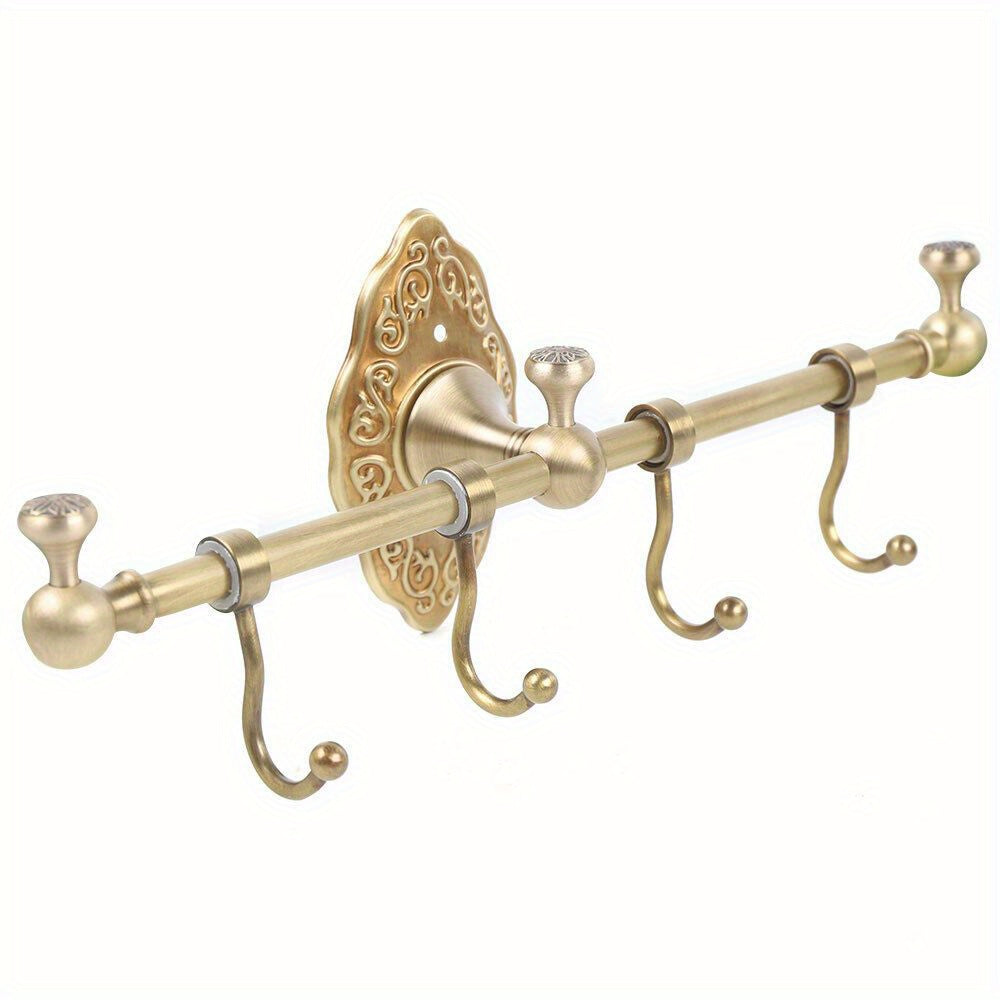 Rustic Charm Vintage Brass Towel Bar Rack