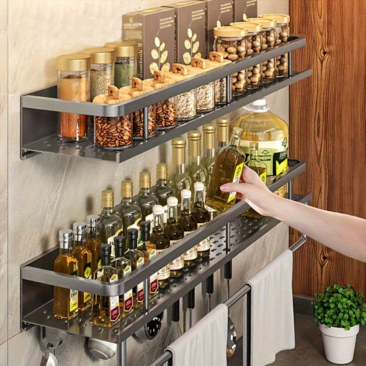 1pc Wall-Mounted Multi-Functional Spice Rack -Perfect Kitchen Organizer and Accessory for Maximizing Storage
