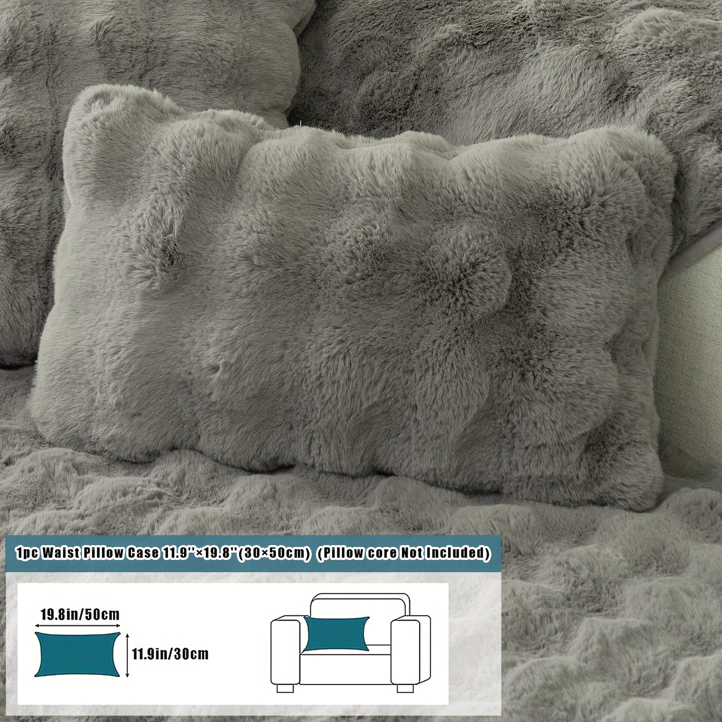Thick Plush Fuzzy 1pc Rabbit Sofa Cushion