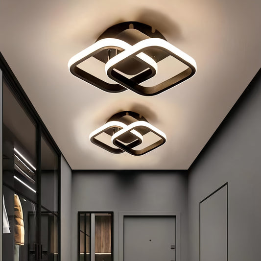 Modern LED Ceiling Light Fixture, Metal Flush Mount Chandelier