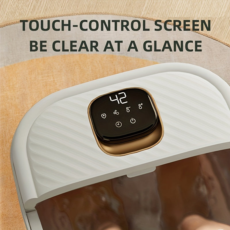 Foldable Portable Pedicure Foot Spa Bath Massager With Heat, Bubbles, Vibration And Red Light, Foot Spa Tub For Feet Mini Acupressure Massage Points Temperature Control