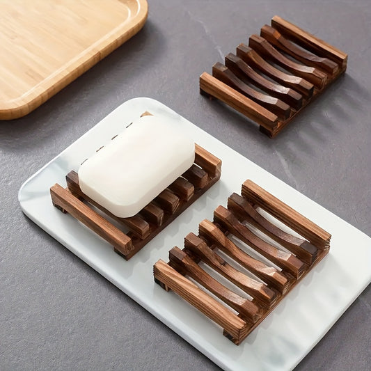 Sleek Self-Draining Wooden Soap Dish