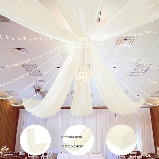 6 Pieces 5ftx10ft Ivory Ceiling Drapes
