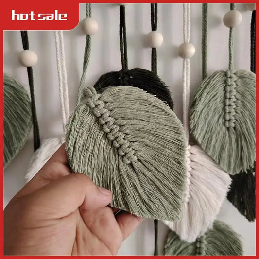 Leaf Macrame Hanging Boho Woven Aesthetic Wall Tapestry
