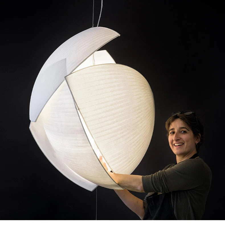 Modern Designer Wabi Sabi Fabric Hanging Lamp Luminaire