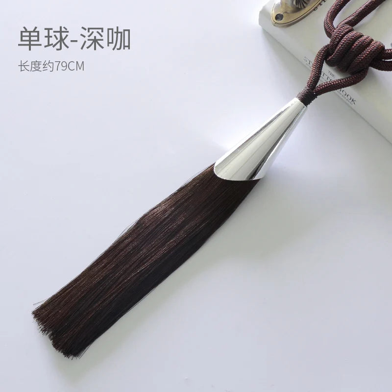 European Simple Curtain Metal Tiebacks Luxury Lanyard Double-ball Style Tassel-1Pc