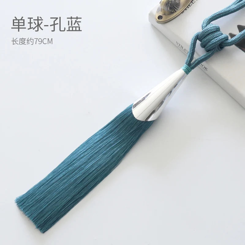 European Simple Curtain Metal Tiebacks Luxury Lanyard Double-ball Style Tassel-1Pc
