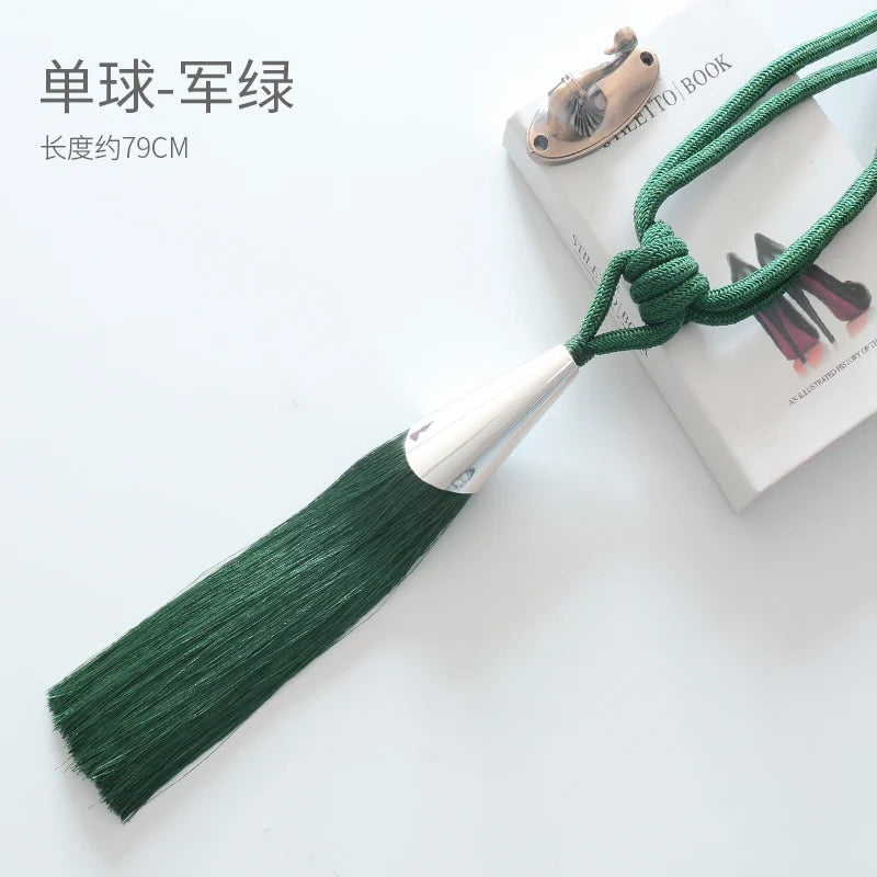 European Simple Curtain Metal Tiebacks Luxury Lanyard Double-ball Style Tassel-1Pc