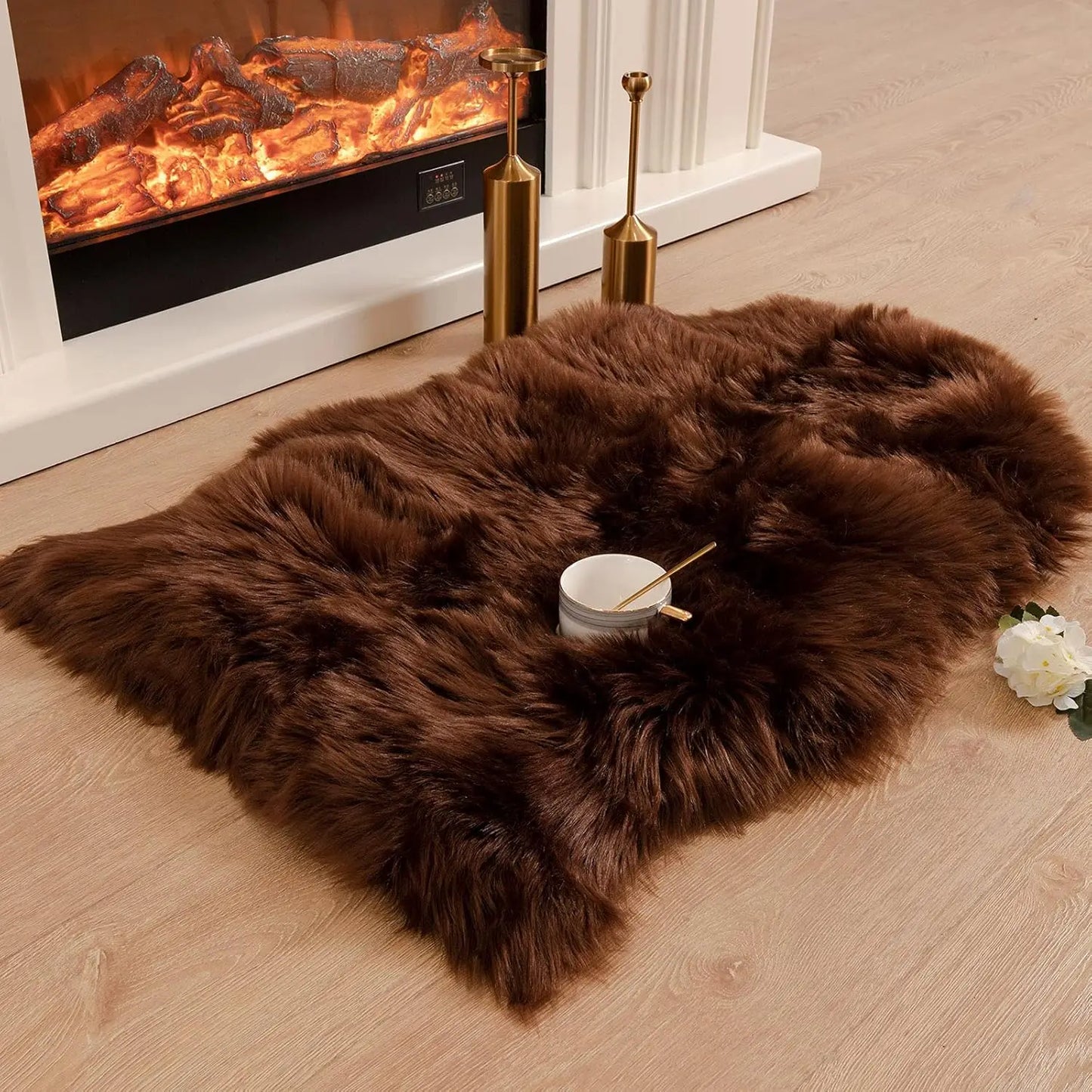 Soft Shaggy Faux Fur Rug Non-Slip Floor Mat