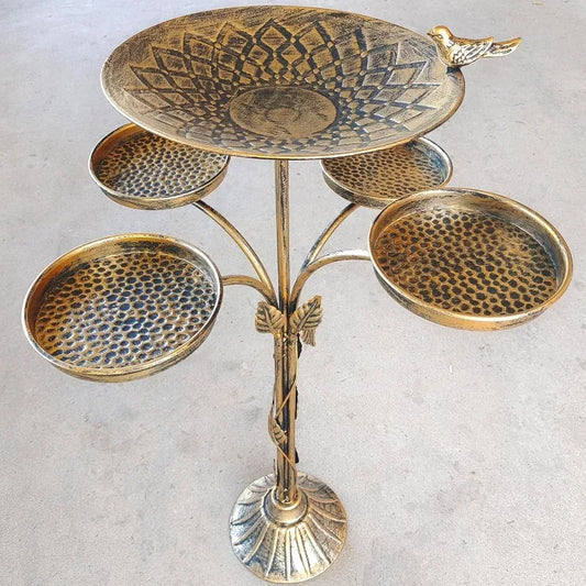 33.5 " Cast Iron Candle Holder, Bird Bath