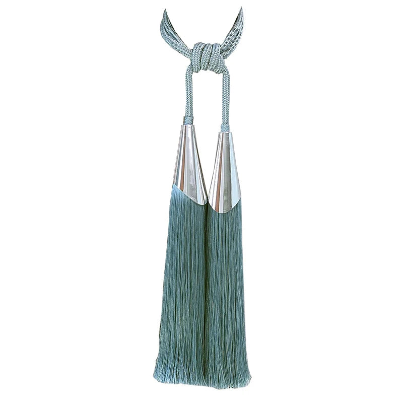 European Simple Curtain Metal Tiebacks Luxury Lanyard Double-ball Style Tassel-1Pc