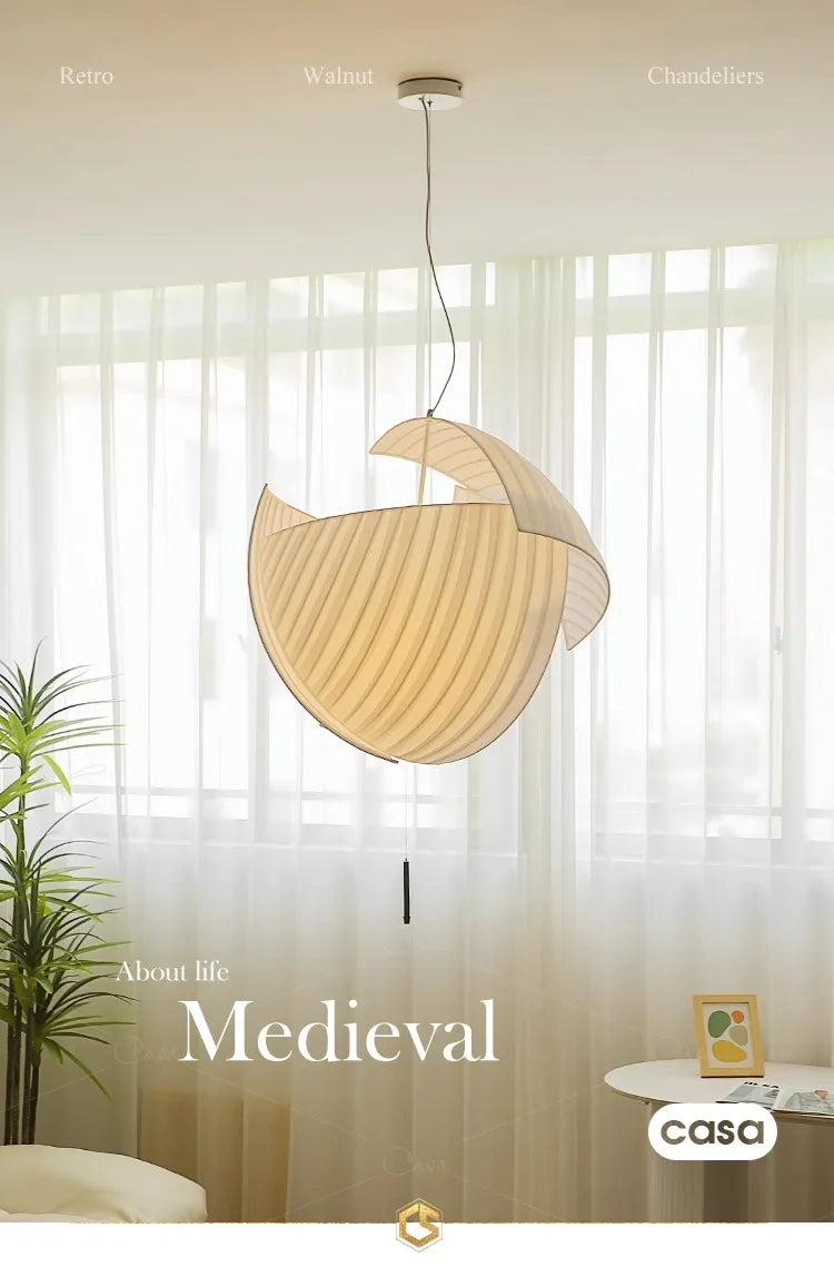 Modern Designer Wabi Sabi Fabric Hanging Lamp Luminaire