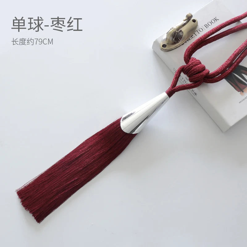European Simple Curtain Metal Tiebacks Luxury Lanyard Double-ball Style Tassel-1Pc