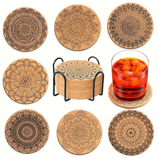 8PCS Premium Cork Coasters
