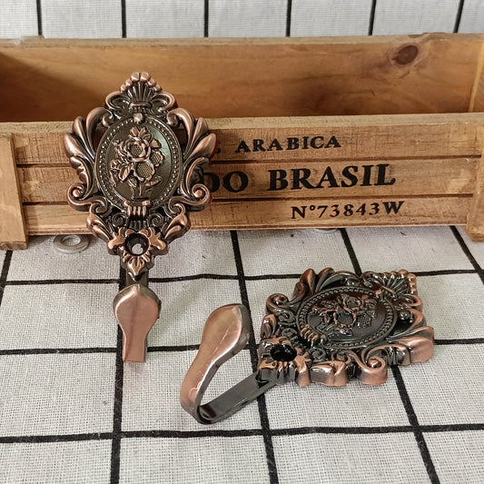 2pcs Retro Light Luxury Hook, Wall Mounted Metal Rustproof Hanger
